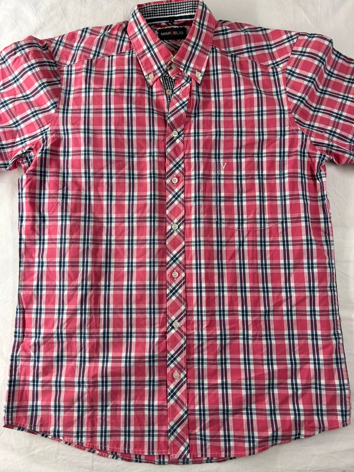 Camisa quadriculada de mangas curtas Marvelis tamanho M – photo 2
